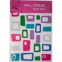 Sıa Duvar Süsü Sticker Renkli Kareli Pvc