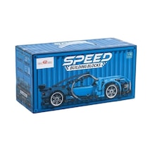 Toys E Toys Speed Building Blocks 1:18 Ölçek Çek Bırak Mavi Yarış Arabası Yapı Blok Seti 423 Parça 9055-5