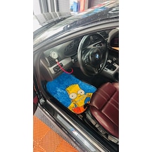 Mavi Simpsons Lüks Halı Paspas Takımı
