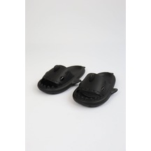 Wagoon Wg500 Köpekbalığı Siyah Unisex Tam Ortopedik Terlik Shark Slides Siyah