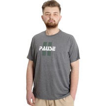 Mode Xl Büyük Beden Erkek T-shirt Pause 23109 Antramelanj 001