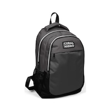 Coral High Kids Koyu Gri Üç Bölmeli Usb Şarjlı Kulaklık Çıkışlı Sırt Çantası