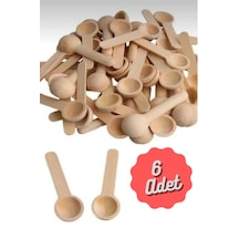 6 Adet Bambu Ölçek Kaşığı Mini Boy Baharat Erzak Kaşığı 6 Kaşık