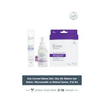 The Purest Solutions Göz Çevresi Bakım Seti, Göz Altı Bakımı için Kafein, Microneedle ve Retinol İçeren, 3’lü Set