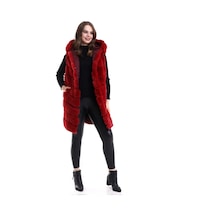 Ertaştrendstore Kadın Reks Kapüşonlu Yelek - Kırmızı Çok Renk