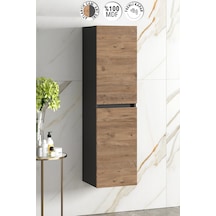 Yıldız 35 130 Cm Antrasit Gri Mat-Atlantik Çam Mdf Asma Banyo Boy Antrasit - Atlantik Çam