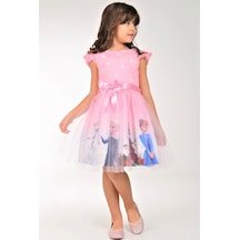 Buse&Eylül Bebe Pembe Elsa Karlar Kraliçesi Kız Çocuk Elbisesi