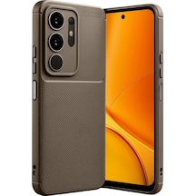 Vivo Y29 4g Auto Focus Karbon Kapak - Kahverengi