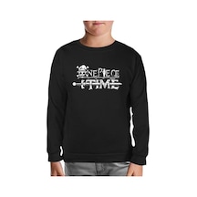 One Piece - Time Siyah Çocuk Sweatshirt Siyah