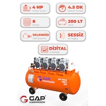 Gap Kompresör Hava Kompresörü Sessiz Ve Yağsız Hava Kompresörü 200 L