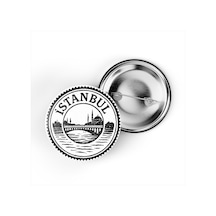 5 Adet İğneli Çanta Rozeti - Haliç - İstanbul - 44 MM Çok Renkli