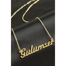 Hnrlıshp Gülümser İsimli Kolye -sarı altın 01390111