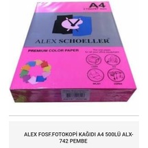 Renkli Fotokopi Kağıdı Pembe Fosforlu -Neon 75 Gr.500 Ade Alex