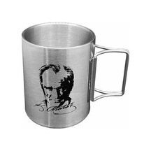 Orcamp Out-1800 Atatürk Katlanır Saplı Çelik Bardak Gri