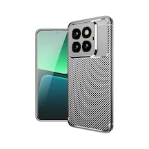 Jenerik Xiaomi Mi 14t Pro Kılıf Auto Focus Karbon Kapak - Gri