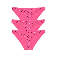 Pemilo Kadın 3'Lü Paket Desenli Bikini Külot Fuşya (481017854)-Tek Ebat-Fuşya