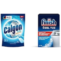 Calgon Power Kir, Pas, Kireç Ve Koku Önleyici 4'ü 1 Arada Ultra Konsantre Toz 250 G Ve Finish Bulaşık Makinesi Tuzu 1 X 1500 G