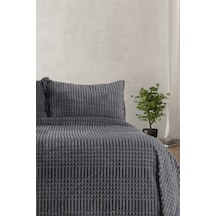 Çift Kişilik Modernline Yatak Örtüsü Merinos Koyu Gri