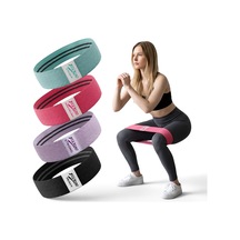 Fitness Direnç Bandı 4 Lü Set Kaydırmaz Özellikli Kumaş Egzersiz Bandı - Direnç Lastiği Çok Renkli