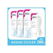 Pure Hassas Ciltler Tüy Dökücü Krem 200 Ml X 3 Avantaj Paketi