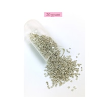 Kesme Cam Boncuk 2mm - 20 Gram - Parlak Gümüş -bnc328