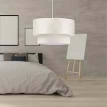 Pasta Tekli Sarkıt Krem Renk Dallı Desen Yatak Odası Salon Oturma Odası Avize Krem