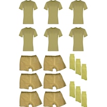 6'lı Paket Asker Fanila-boxer-çorap Set Bedelli-acemi 001