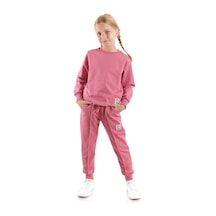 Ahengim Kız Çocuk Back To School Pamuklu Trend Eşofman Takımı Ak2529 Gül Kurusu