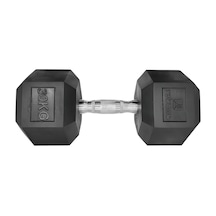 Rebuwo 30 KG 1 Adet Hex Dambıl Kauçuk Altıgen Dambıl Hex Dumbbell