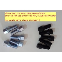 Bmw Bijonu M14x1.25 Dış Boyu 30mm - Aa=17mm Galvaniz Veya Siyah Siyah