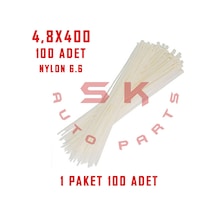 Skauto Kablo Bağı Plastik Cırt Kelepçe 4.8 X 380 MM Beyaz 100 Adet