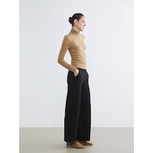 Lcw Everyday Siyah Standart Fit Geniş Paça Kadın Pantolon