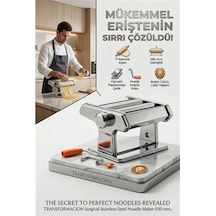 Profesyonel Erişte Ve Makarna Makinesi - 7 Ayarlı Çelik Hamur Açma Spagetti Makinası 723137