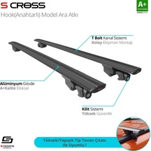 S-dizayn Universal Hook Anahtarlı Model Siyah Ara Atkı 170 Cm A+ Kalite