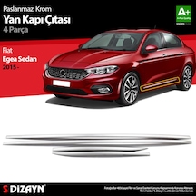 S-Dizayn Fiat Egea Sedan Krom Yan Kapı Çıtası 4 Prç. 2015 Üzeri