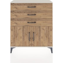 Arges Şifonyer Tek Raflı 3 Çekmeceli 2 Kapaklı 88x30x106 Aytaşı-çam Aytası