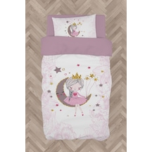 Mekta Home Bebek Ve Çocuk Odası Ay Üzerinde Oturan Kız Desenli Motifli Nevresim Takımı