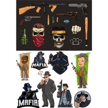 Mafya Sticker Set 5 15 Parça Telefon, Tablet, Defter, Laptop Sticker