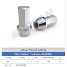 20 Adet Nissan Pick Up Somun