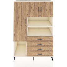 Kronos Dolap 7 Raflı 4 Çekmeceli 3 Kapaklı 132x59x195 Aytaşı-çam/çam Atlas Çam/atlas Çam