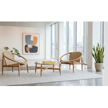 Alaçatı Masif Ahşap İroko Ağacı Oturma Grubu Bahçe Balkon Koltuk Takımı 1+1+ Sehpa