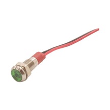 Motorobit 06L-P1 6Mm 12-24V Kablolu Metal Sinyal Lambası - Yeşil