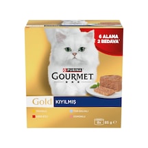 Gold Kıyılmış Somonlu Yaş Kedi Maması Multipack 85 Gr. 8 Al 6 Öde