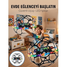 El Hareketi Kontrollü Futbol Topu Tasarımlı Drone Led Işıklı Sarı