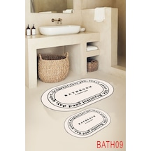 Eco Concept Kaymaz Taban Bathroom Yazılı Estetik Banyo Paspası Bej