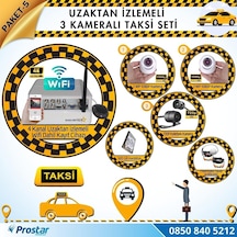 Taksi Kamera Seti 5 Uzaktan İzlemeli 3 Kameralı Wifi 500 Gb Hard