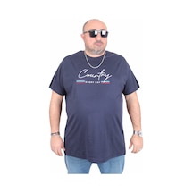 Moc Grande Mocgrande Erkek Büyük Beden Sıfır Yaka Tişört Country 25174 Lacıvert Lacivert