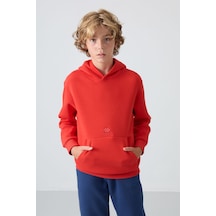 Tommylife Tommy Life Fiesta Pamuklu Kalın İçi Tüylü Yumuşak Dokulu Standart Fit Baskılı Erkek Çocuk Sweatshirt - 11215 Kırmızı