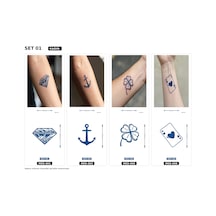 Minimal 5 Cm Yarı Kalıcı Geçici Dövme 4 Adet Birden Aylık Mini Set 2