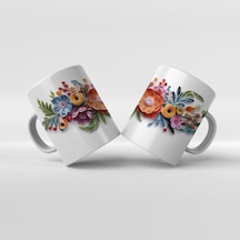 Baskılı Kupa Bardak Çiçek Teması - 21